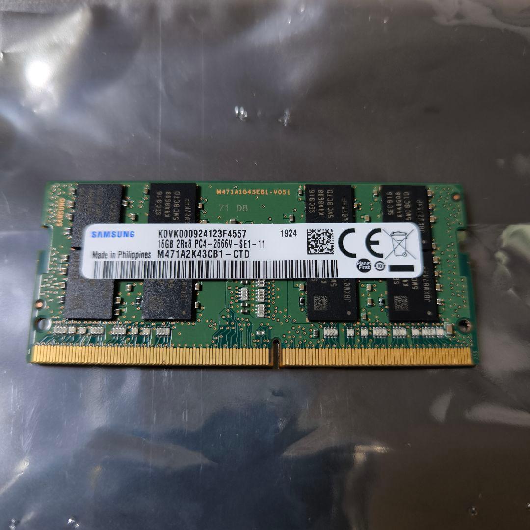 SAMSUNG 16GB PC4-2666V ノートPC用メモリ中古品 - メルカリ