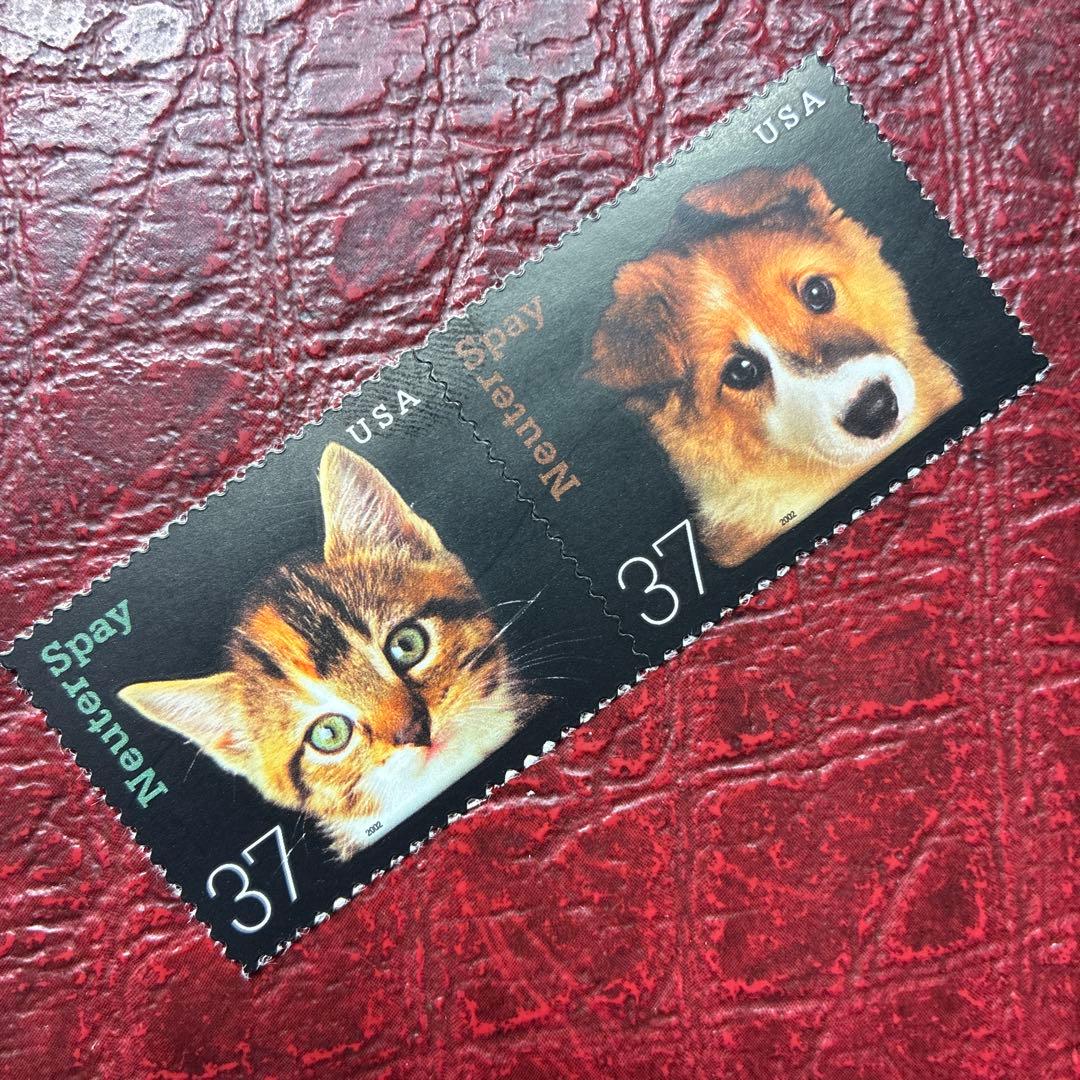 77333セール現品限 外国切手 アメリカ発行ネコ犬2種揃連刷 - メルカリ