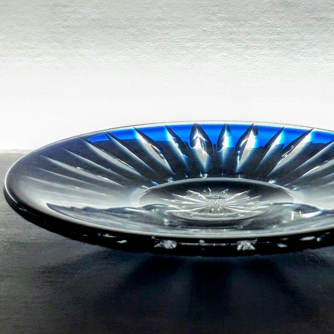 薩摩切子 藍色被せ皿・古式角皿 セット 【 薩摩びーどろ工芸 】 - メルカリ