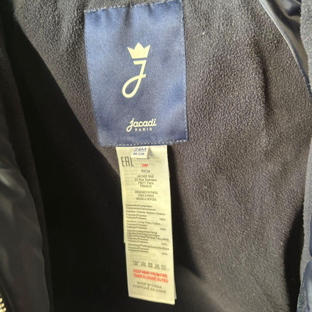 jacadi ネイビー 花柄ダウンコート 88cm - メルカリ