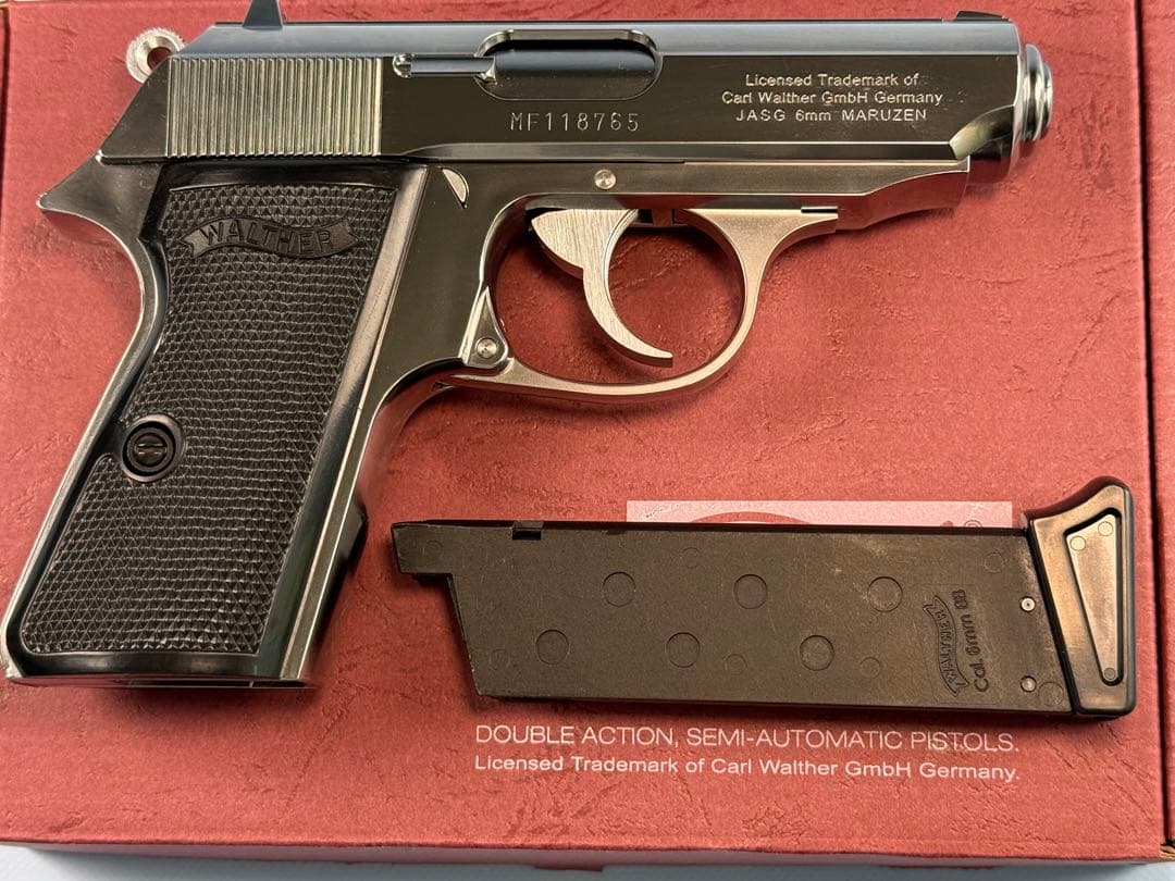 マルゼン製ワルサーニューPPK/Sステンレスモデル（ガスブローバック）