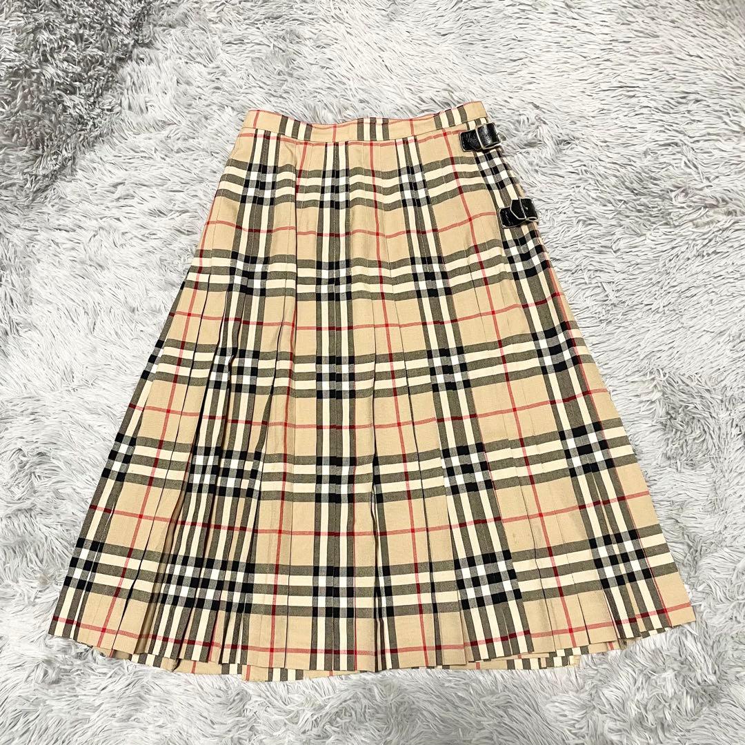 バーバリー ノバチェック プリーツ 巻きスカート Mサイズ - メルカリ