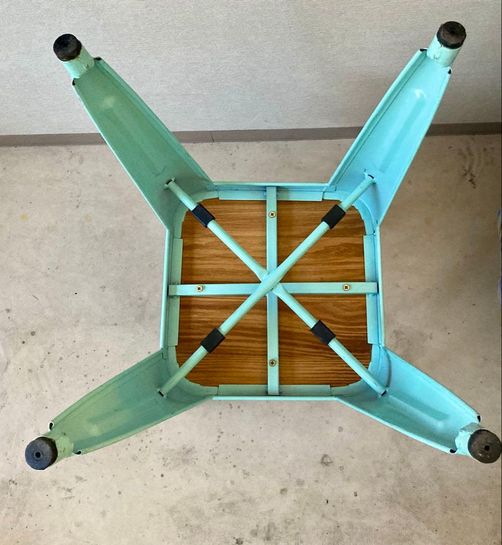 スチールxパイン木製天板スツール 2脚セット 北欧風 インダストリアル