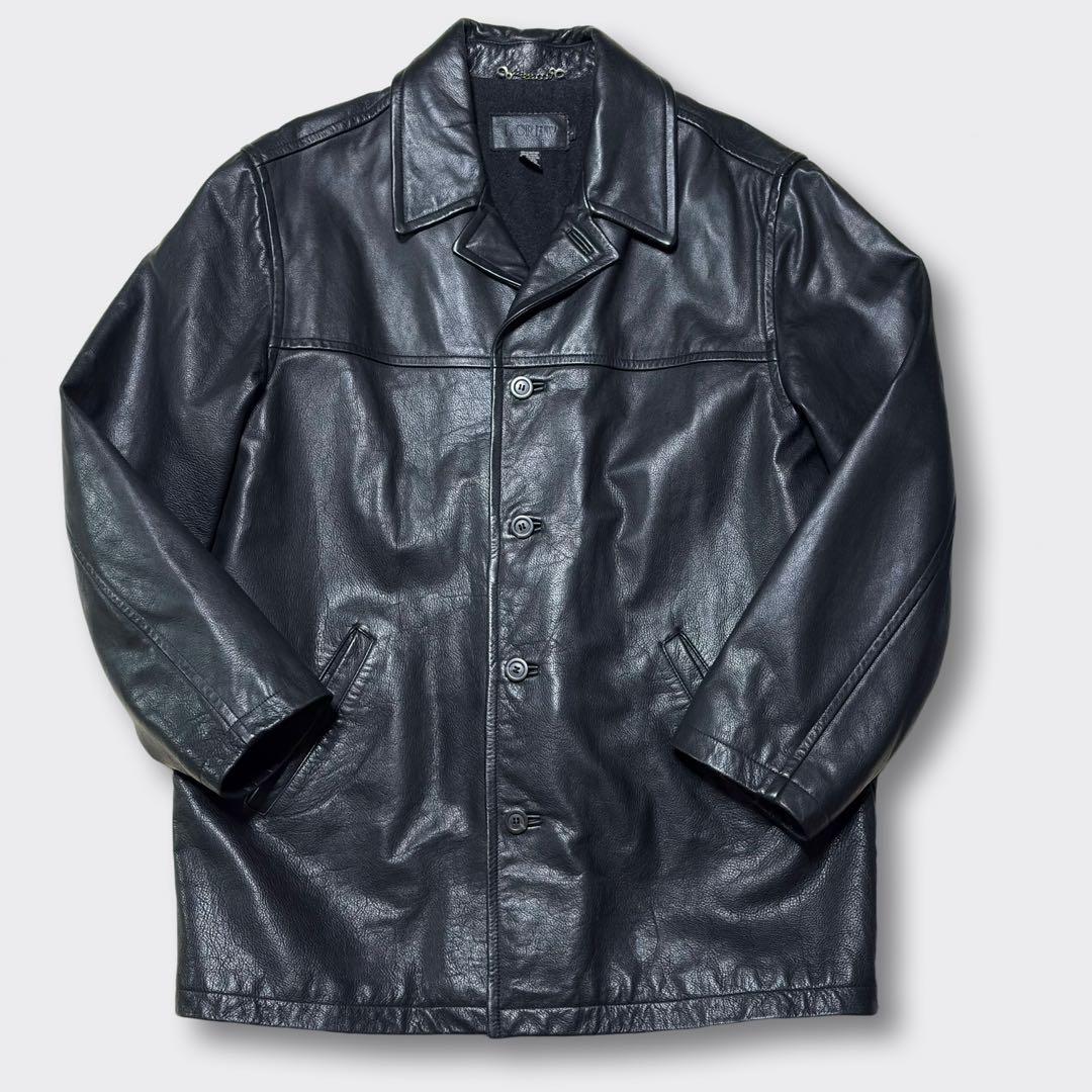 ジェイクルー カーコート ブラック L レザー 古着 本革 ジャケット