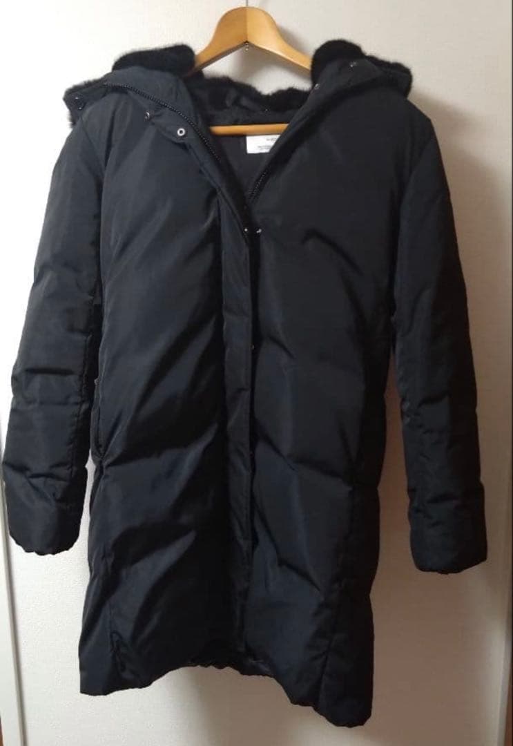 美品】2024 イネド INED フェイクファーフードロングダウンコート