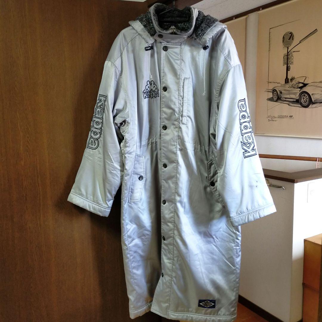 KAPPA カッパ ロング ベンチコート シルバー 中ボア - メルカリ