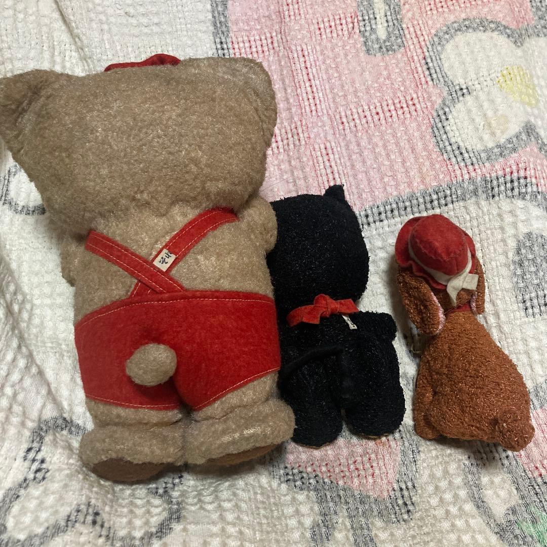 昭和レトロ　ヴィンテージ それいゆ手工芸品　ぬいぐるみ　3コセット　中古品