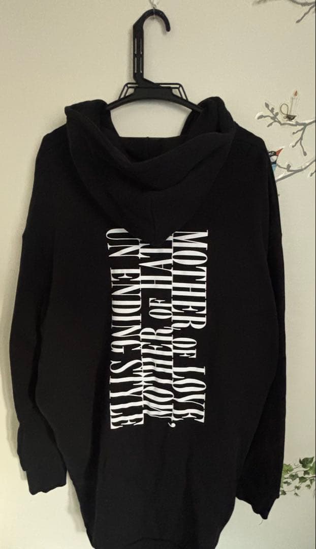 ルナシーLUNASEA ダブルジップロングパーカー黒 L