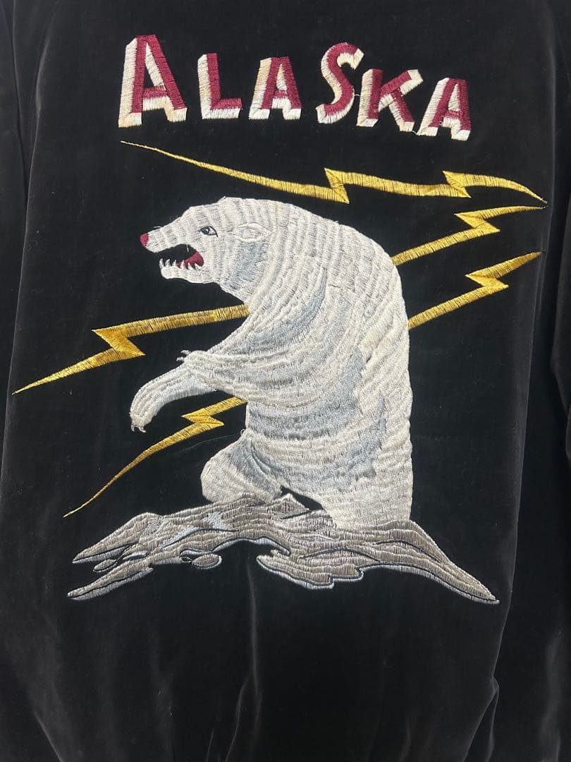 90s 別珍 ALASKAアラスカ スーベニア ベロア スカジャン