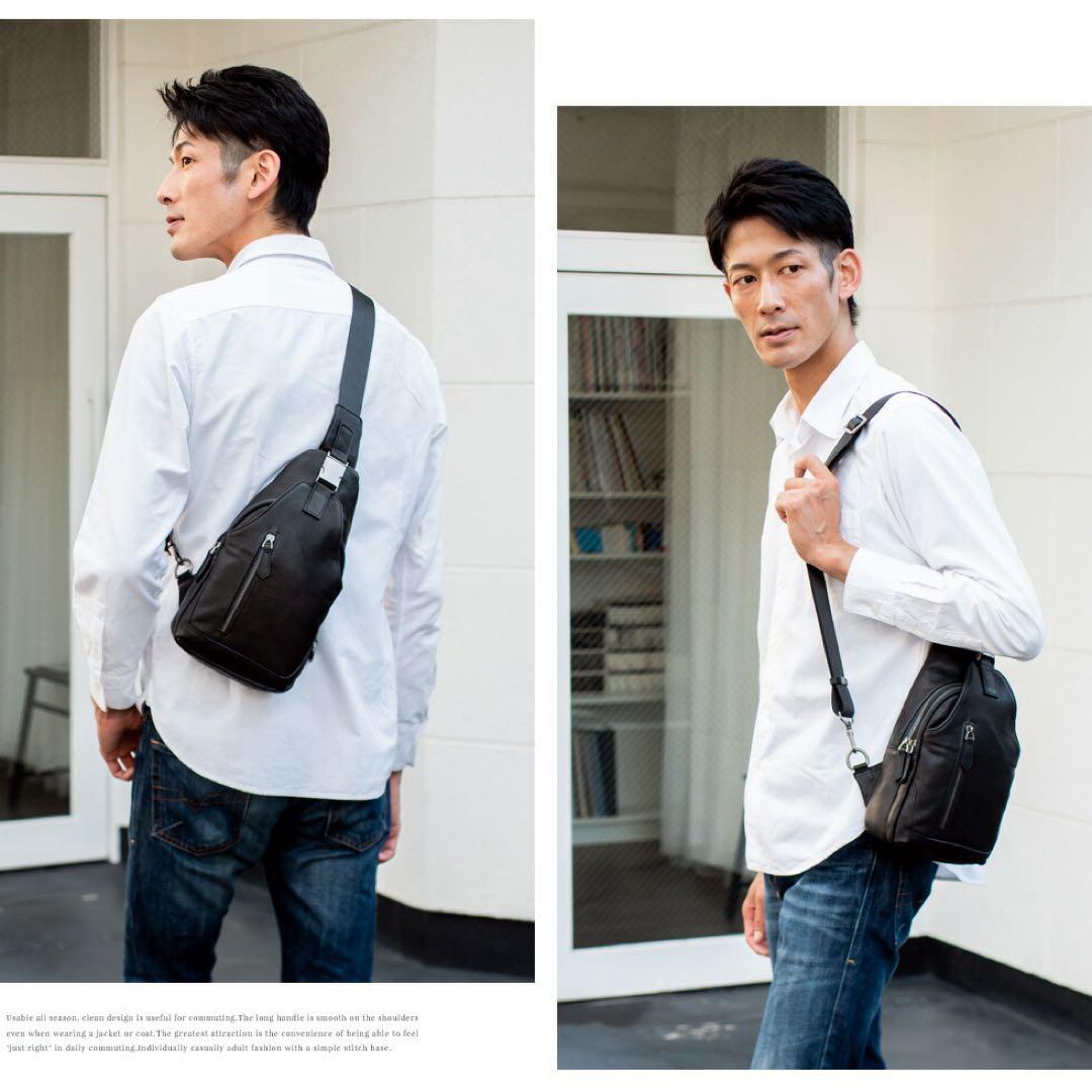 aroco『新品未使用』【本革】《牛革》［イタリアンレザー］ボディバッグ