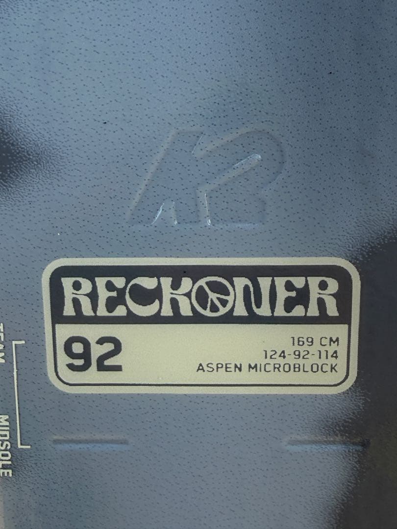 K2 RECKONER 92 スキー 169cm ビンディング付属 使用5回 - メルカリ