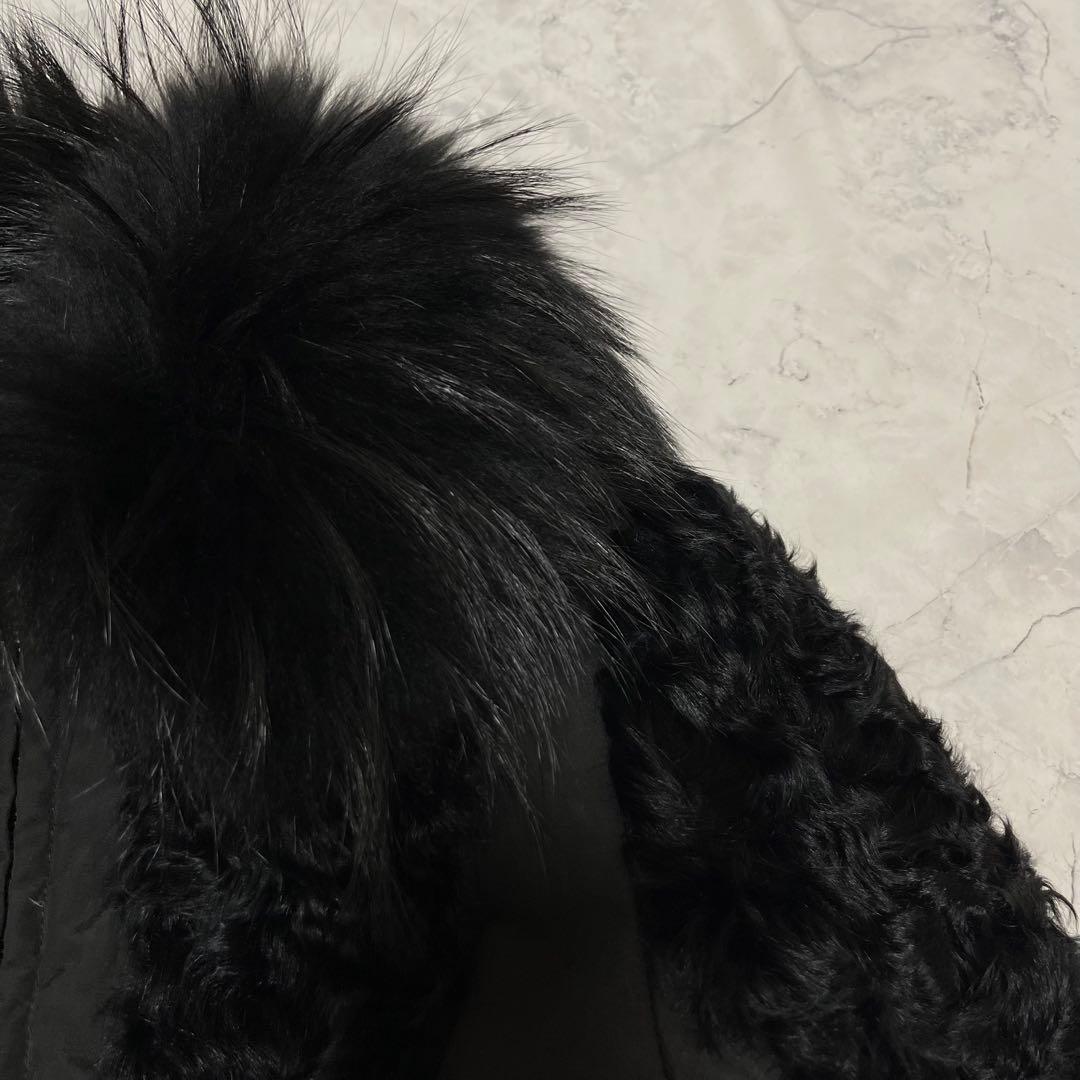 セール モスキーノ アウター 黒 ファー ジップ 異素材 高級感 トップス