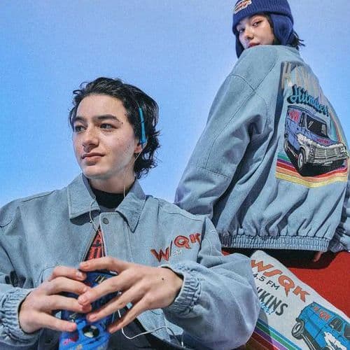 М STRANGER THINGS コラボデニムブルゾン ライトブルー - メルカリ