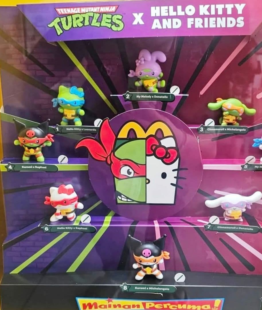 【海外限定】TURTLES×HELLO KITTY/ ハッピーセット6体 未開封