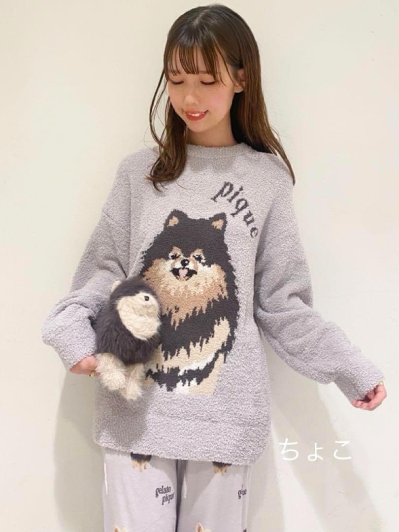 新品 ジェラートピケ ポメラニアン プルオーバー&ロングパンツ 上下