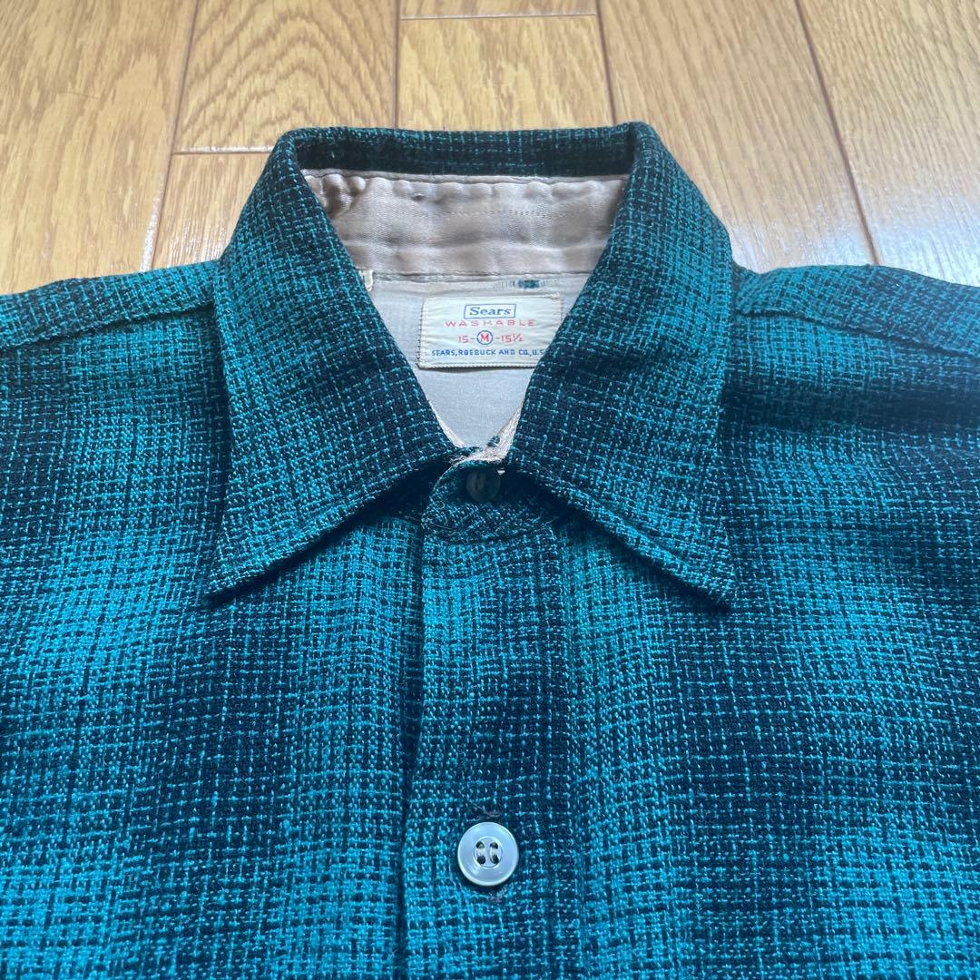60sシアーズ ネルシャツ Sears マチ付き シャドー オンブレ - メルカリ