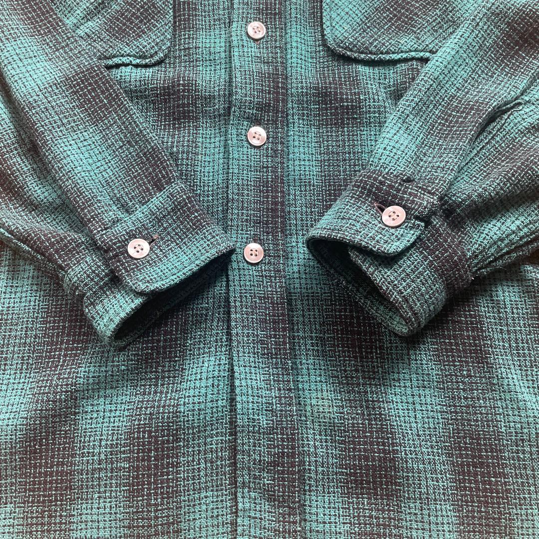 60sシアーズ ネルシャツ Sears マチ付き シャドー オンブレ - メルカリ