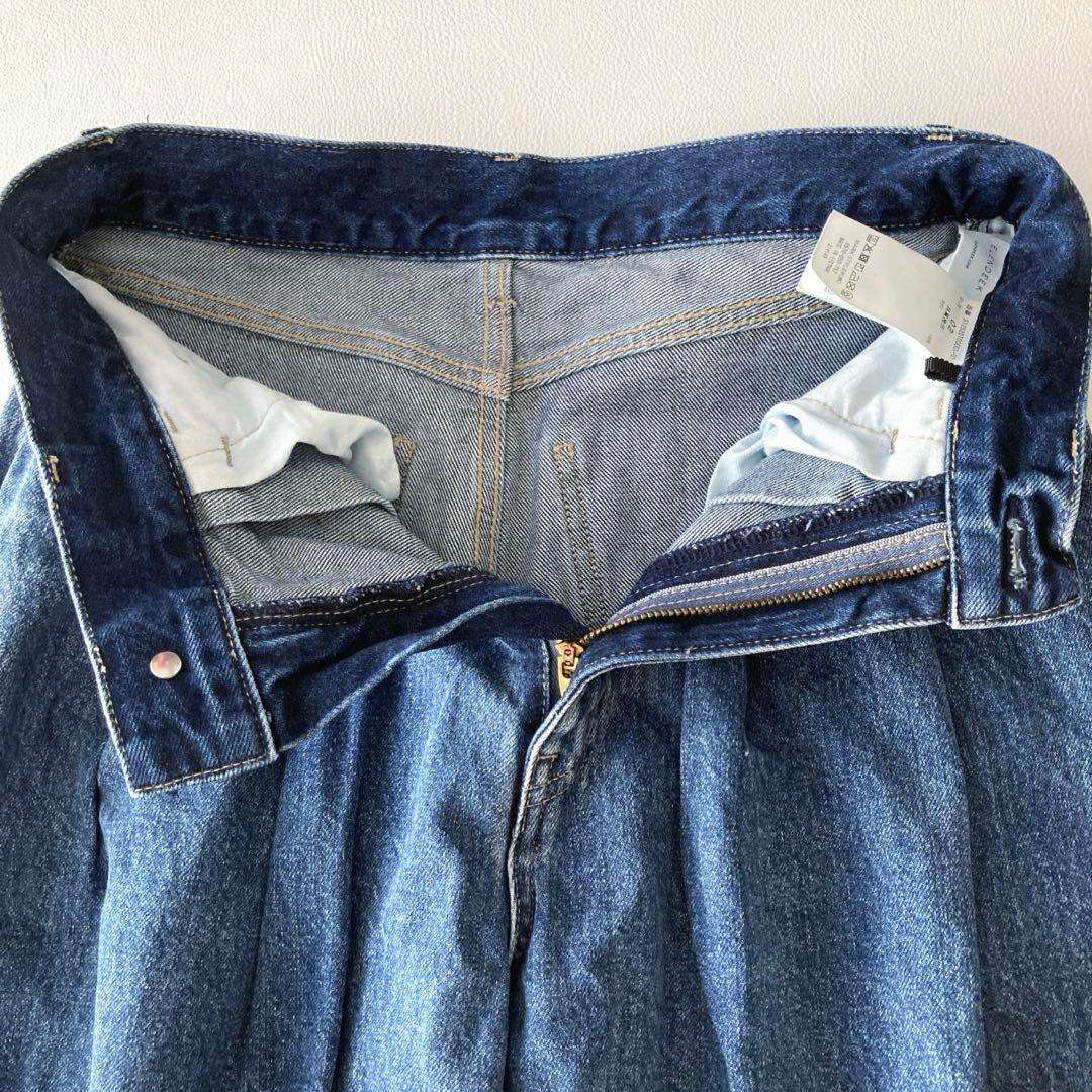 24AW✨エレンディーク タックフォルムデニムワイドパンツ サイズ02