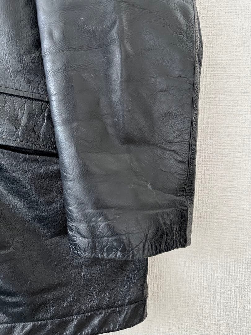超スペシャル 90s ラルフローレン レザー カーコート XL ブラック