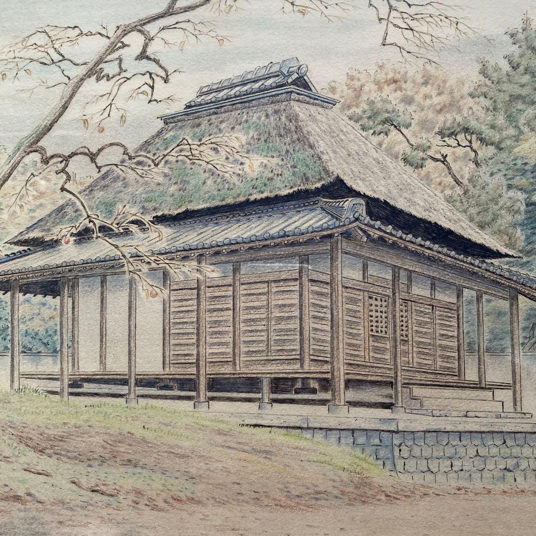 水彩画　作者不詳　精司のサイン 額43.7×54.5絵28×37.5cm