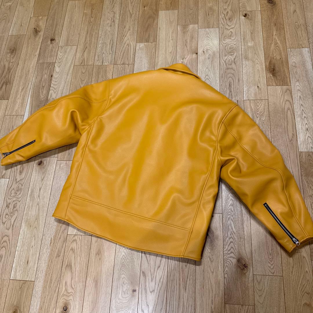 FAT COUNTER レザーダブルライダース イエロー - メルカリ