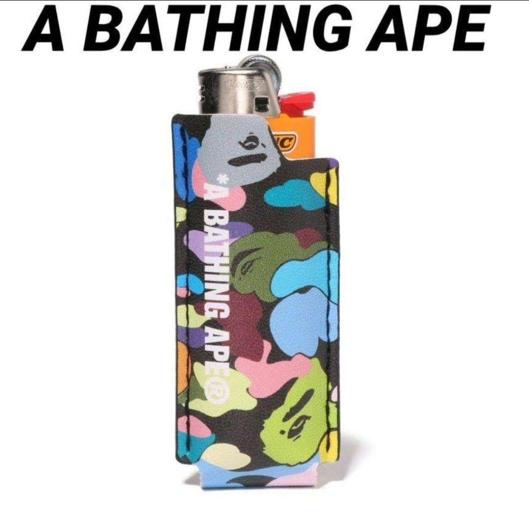 ラスト1点☆新品☆A BATHING APE ブラック レザー ライターケース