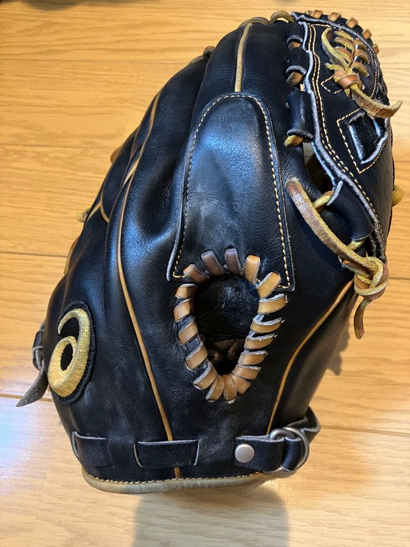 アシックス　硬式グローブ 黒 硬式対応アップグレード済 (高校野球対応)】 アシックス 硬式グローブ