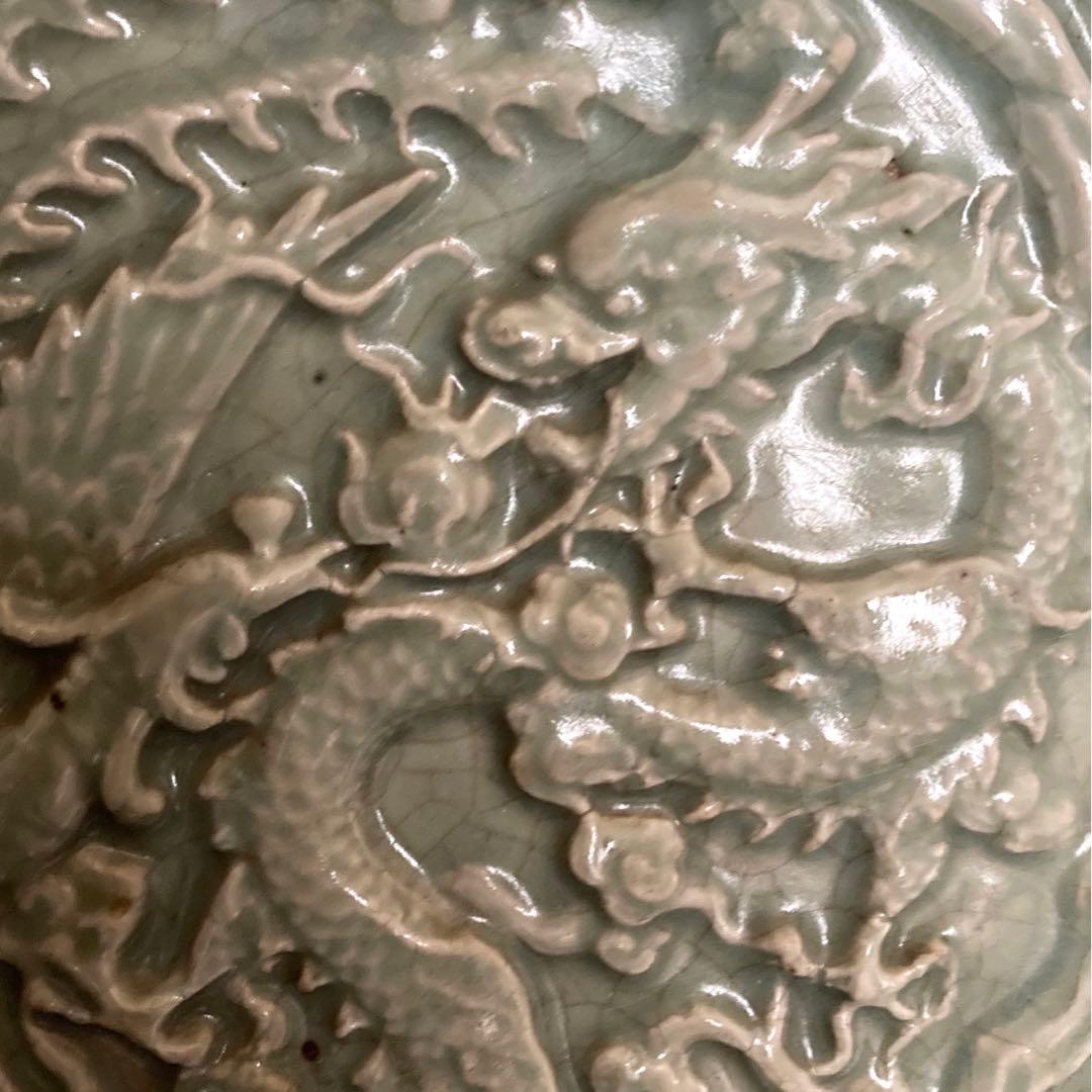 龍泉窯 天龍寺青磁鳳凰龍文大皿 - メルカリ