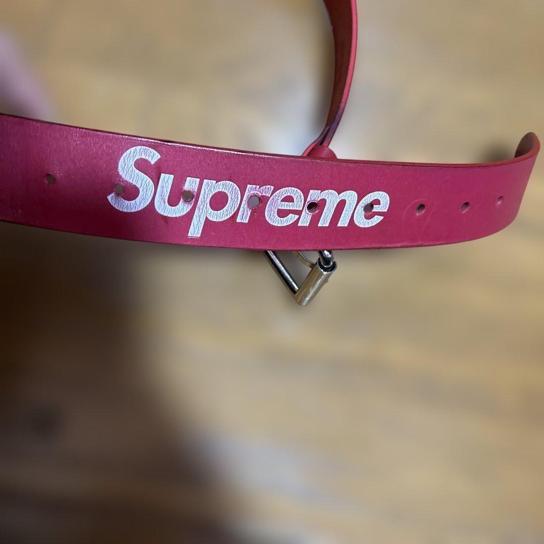 小物 Supreme Repeat Leather Belt \"Red\" 22SS