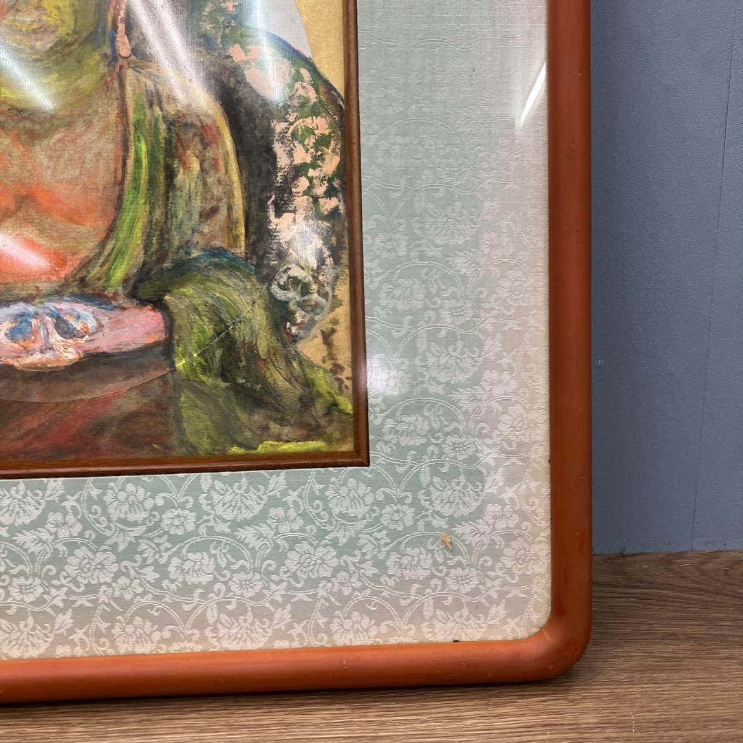 縁起物 仏像 絵画 木彫風 額装 阿弥陀如来 坐像 和モダン インテリア 壁掛け