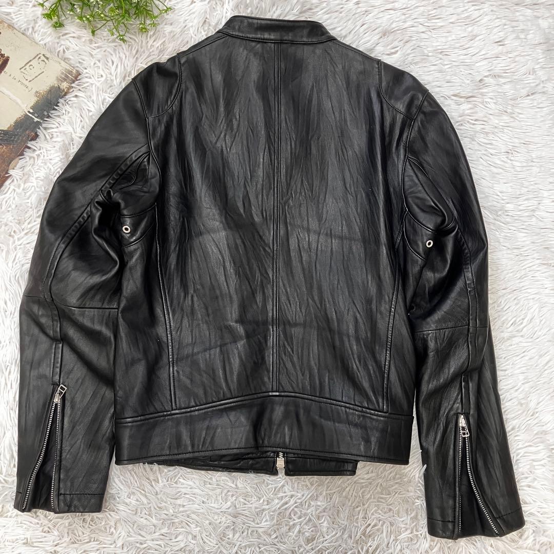 ユニクロ UNIQLO シープレザー 羊革 シングル ライダースジャケット 本