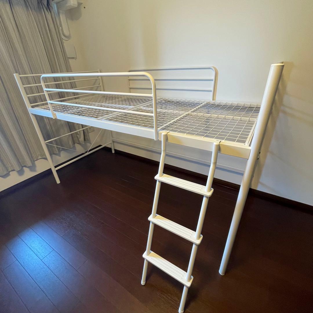 引取り限定】NITORI ニトリ ロフトベッド ミドルベッド ホワイト