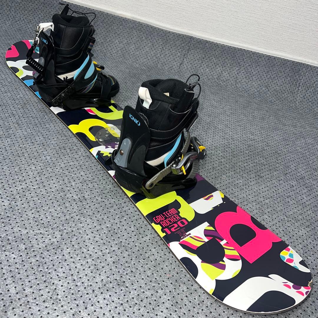 7-8使用 キッズスノーボード120cm IGNIO GRV×バイン×ブーツ - メルカリ