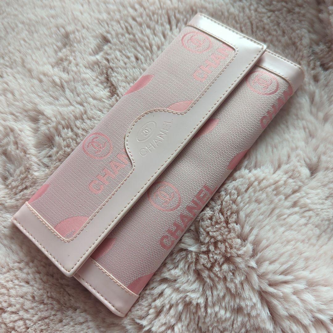 CHANEL ピンク 長財布 キャンバス ノベルティ - メルカリ