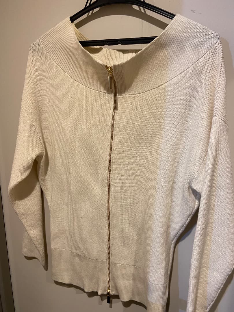 noble フロントジップボートネックニット ホワイト - メルカリ