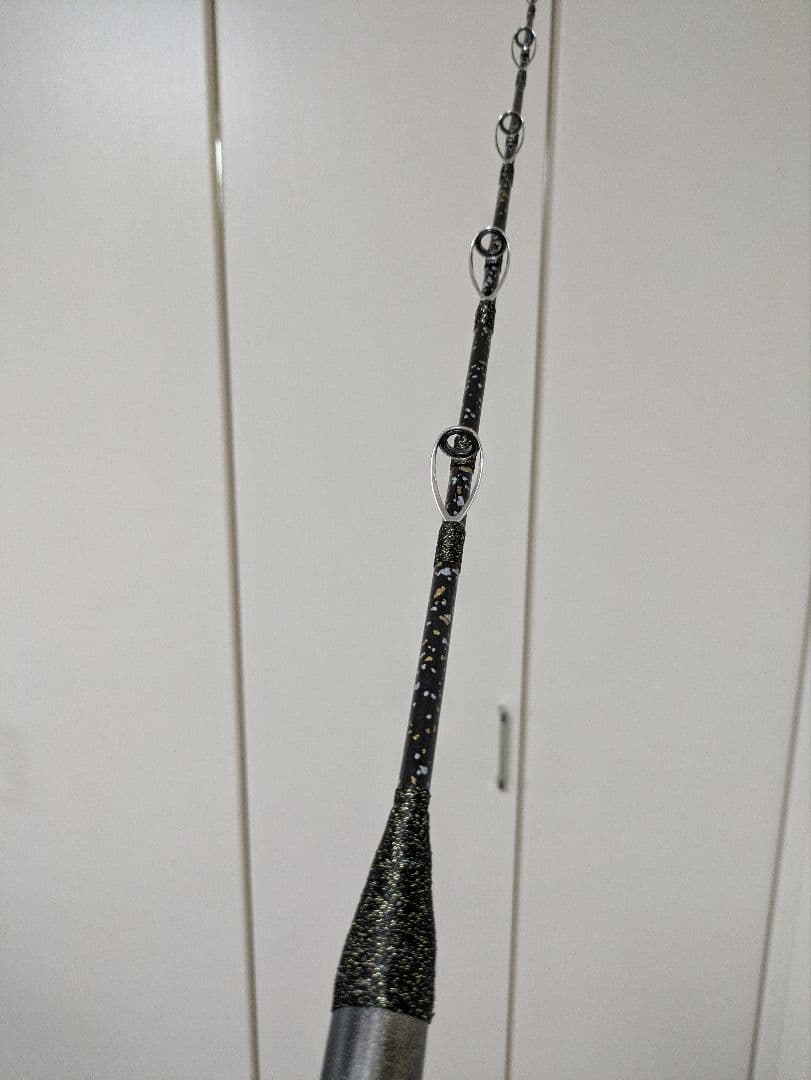 伊勢海老竿 穴釣り テトラ釣り 布袋竹 和紙 ハンドメイド ブラック