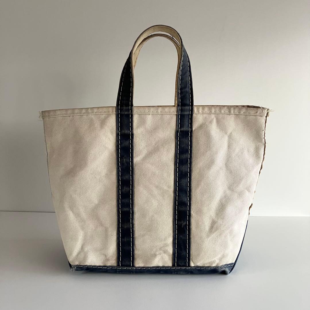【80s】LL Bean トート バッグ ビンテージ / ギザタグ 2色タグ エルエルビーン トートバッグ 80s ネイビー ギザタグ 2色タグ XLサイズ