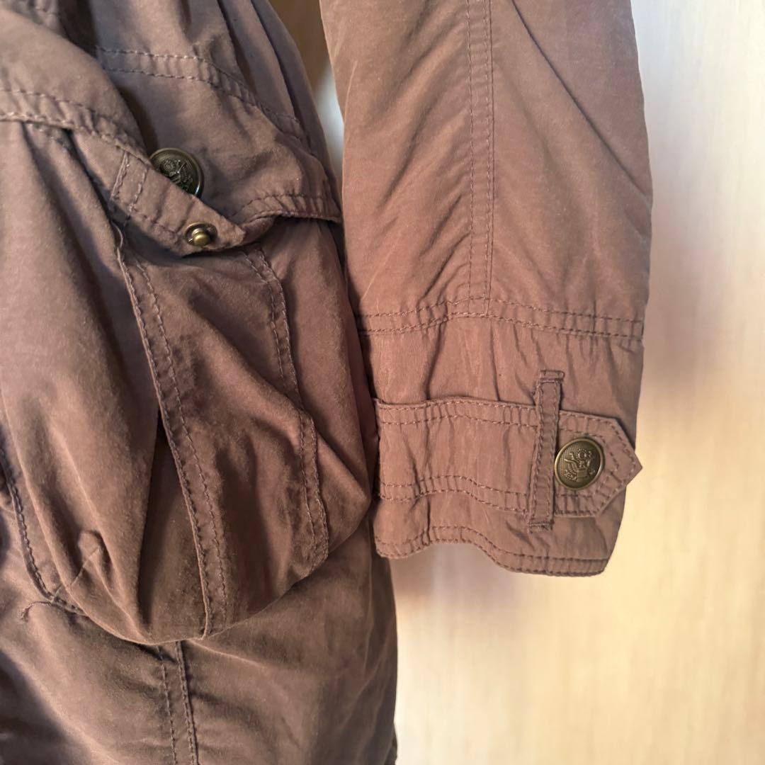 y2k military グランジ ミリタリージャケット カーキ ファー ボア