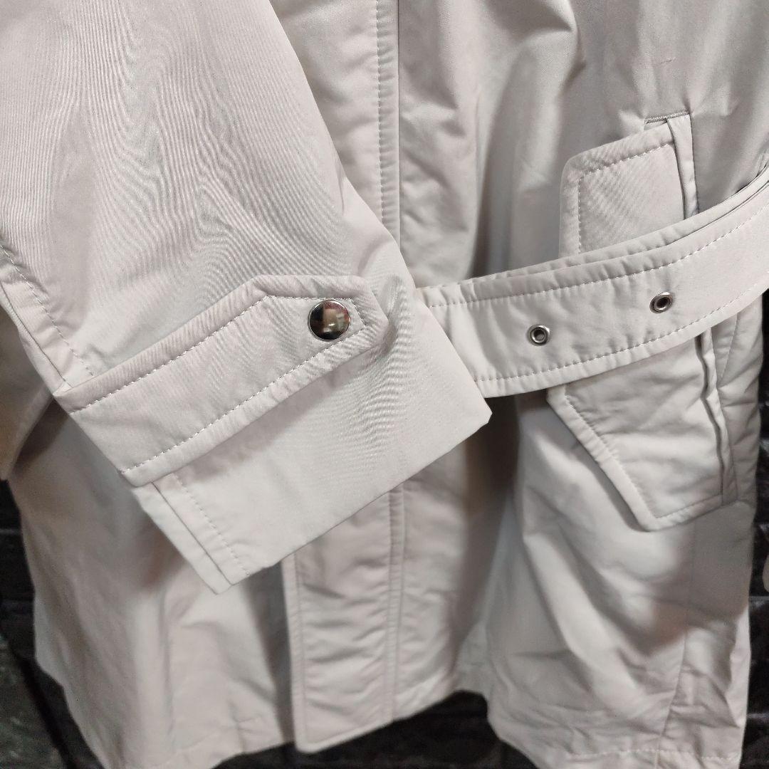 未使用品アルチザンホワイト ベルト付きトレンチコートライナ牛革襟