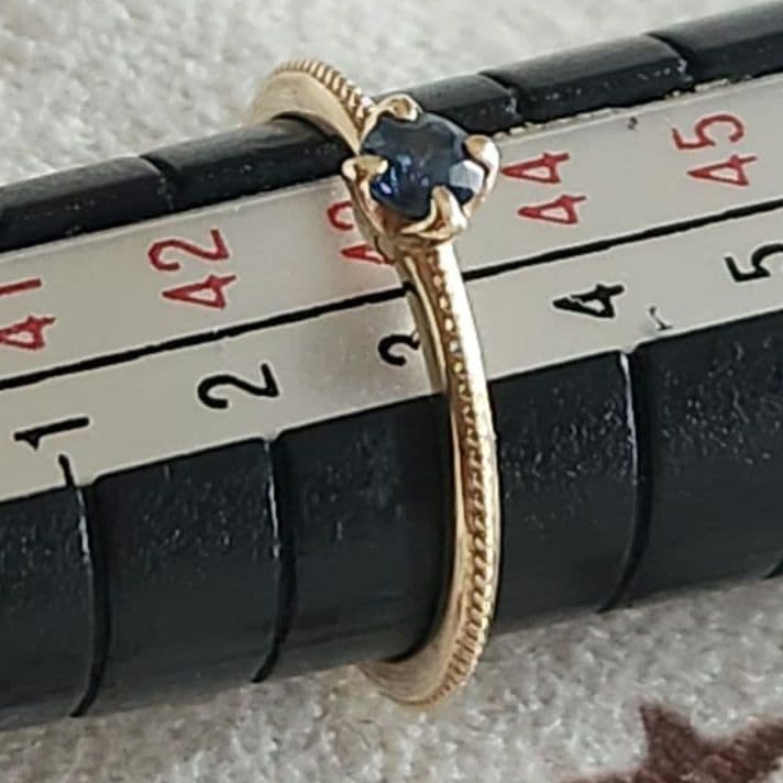 サファイア♡3号【アガット】K10 ゴールド ミル 誕生石 カラーストーン