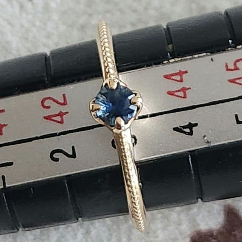 サファイア♡3号【アガット】K10 ゴールド ミル 誕生石 カラーストーン