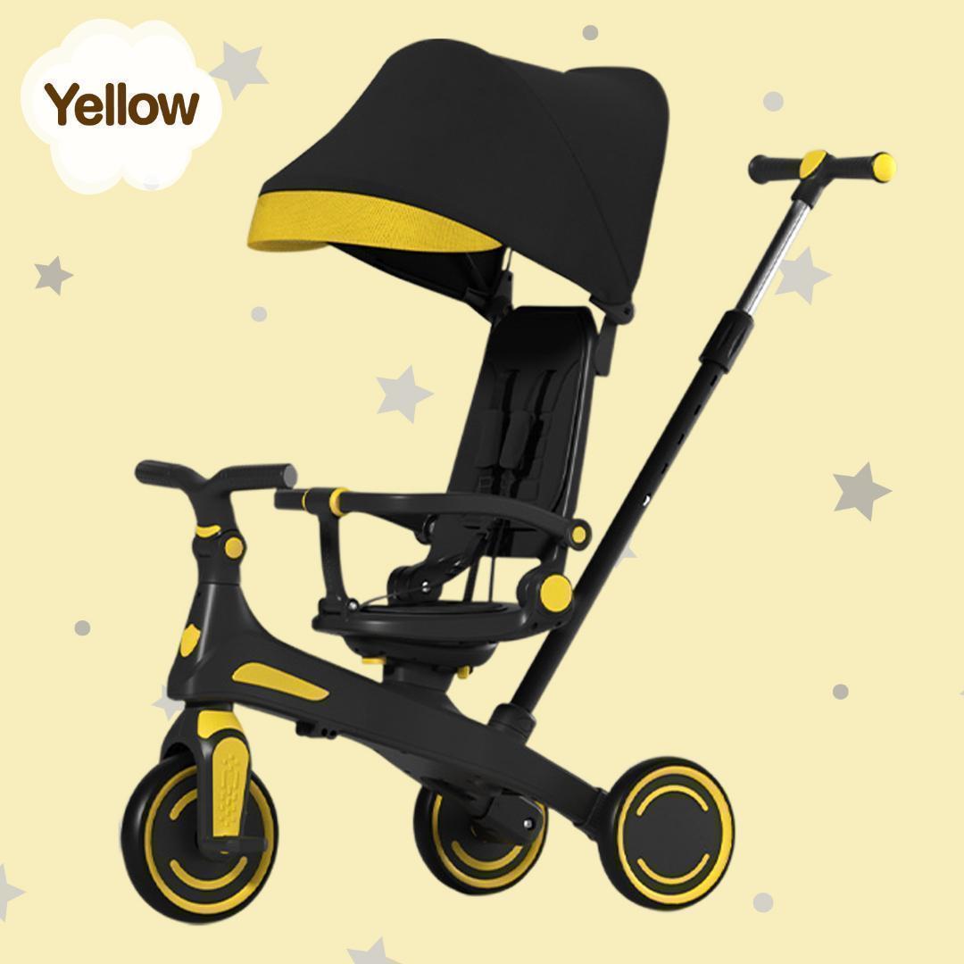 2644新品＊三輪車 手押し棒付き 7in1子供用 キッズバイク ベージュ