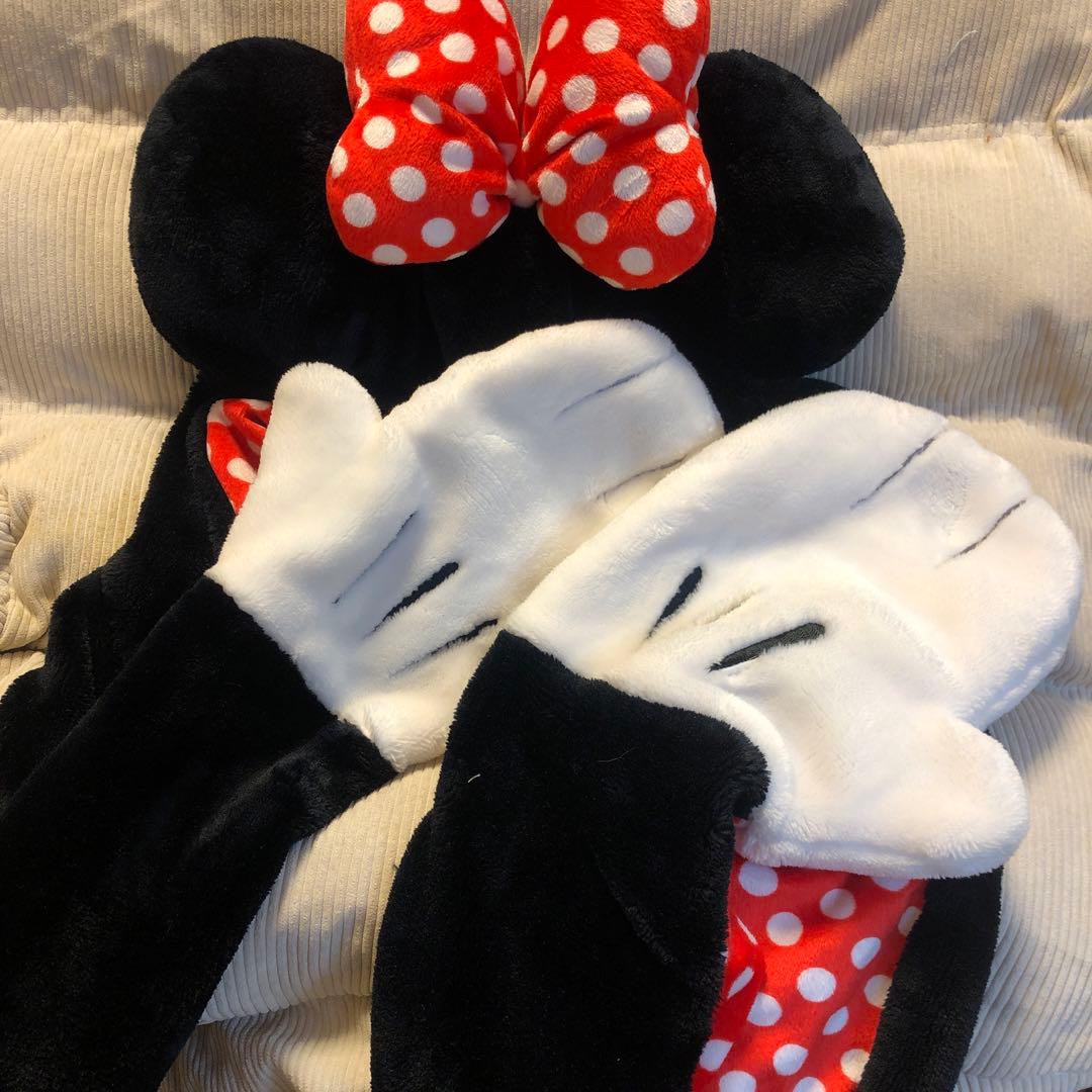 【ミニー】手袋付き マフラーキャップ ファンキャップ 東京ディズニーリゾート