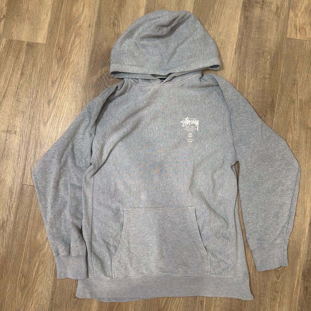 Stüssy グレー フーディ Lサイズ - メルカリ