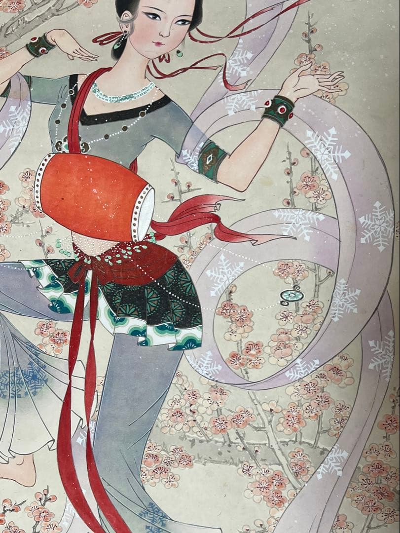 まくり 中国画 馬毅［天女ノ図］紙本 肉筆！ - メルカリ