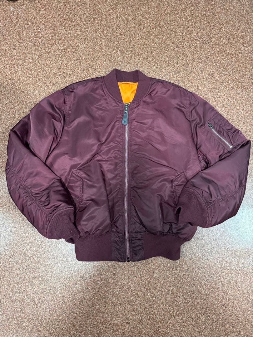 バーガンディ MA-1 フライトジャケット　80s ワインレッド MA-1フライトジャケット | Backers - 古着屋グレープフルーツ ムーン