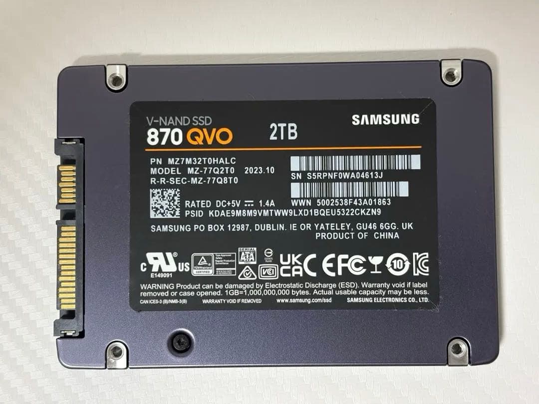 新品未使用】Samsung 870 QVO 2TB 内蔵型SSD - メルカリ