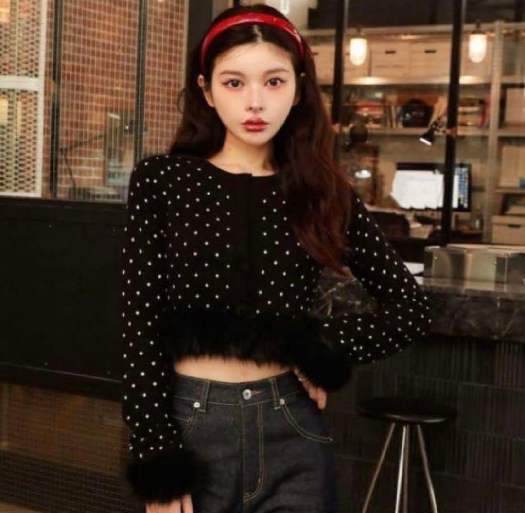 Darich♡ドットジャガードフェザーニットトップス - メルカリ