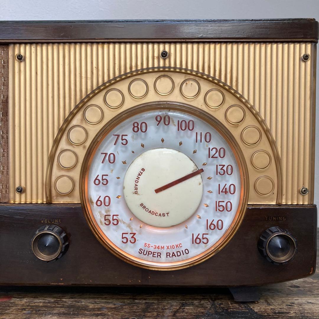 ゼネラル 真空管ラジオ 昭和レトロ アンティーク 木製 スーパーラジオ