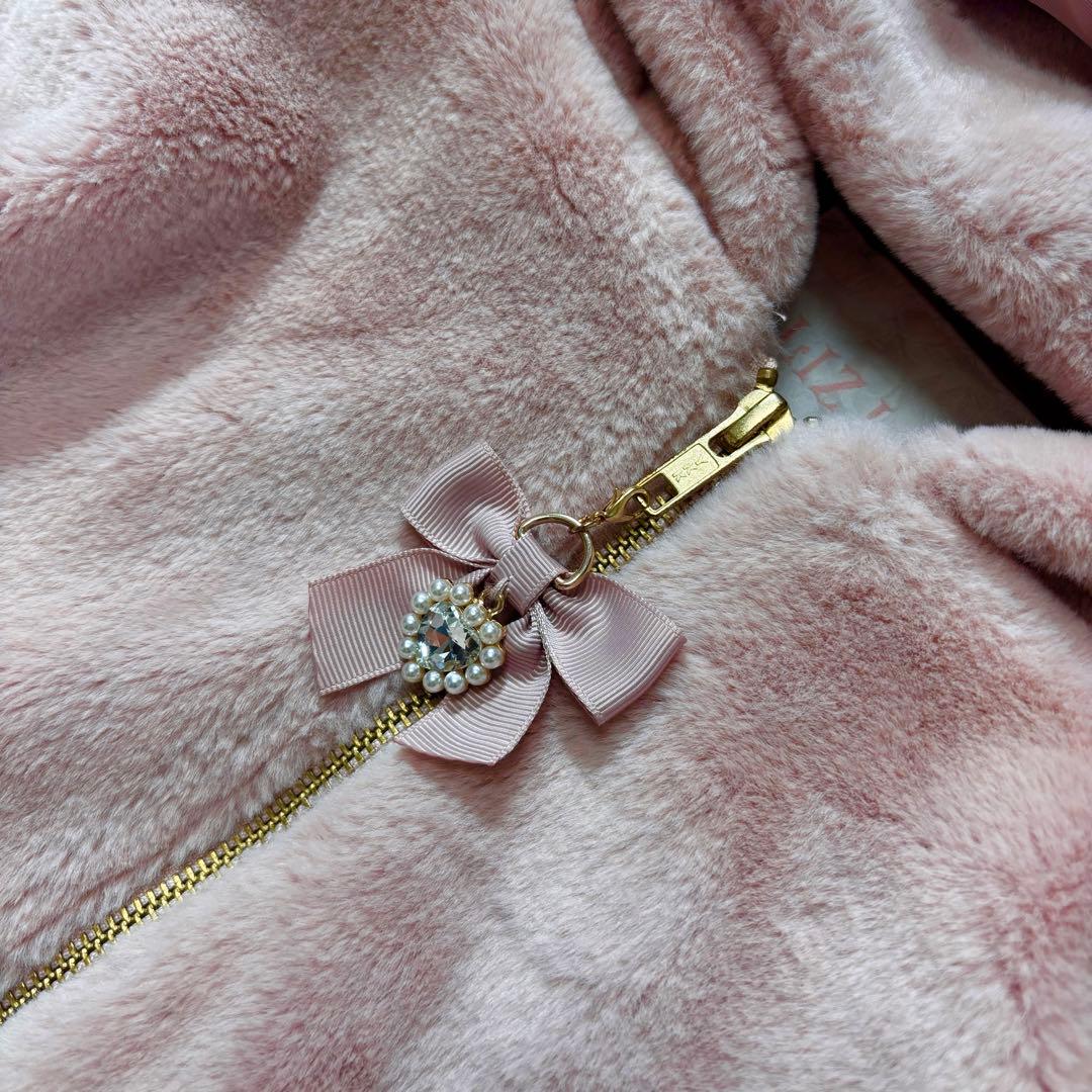 LIZLISA リズリサ うさみみフードファーブルゾン コート ピンク - メルカリ